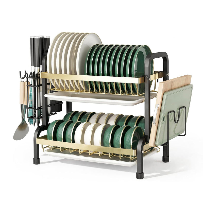 Adivo black gold 2-tier dish rack