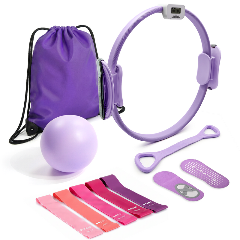 Counting Pilates Ring Set with Adjustable Straps