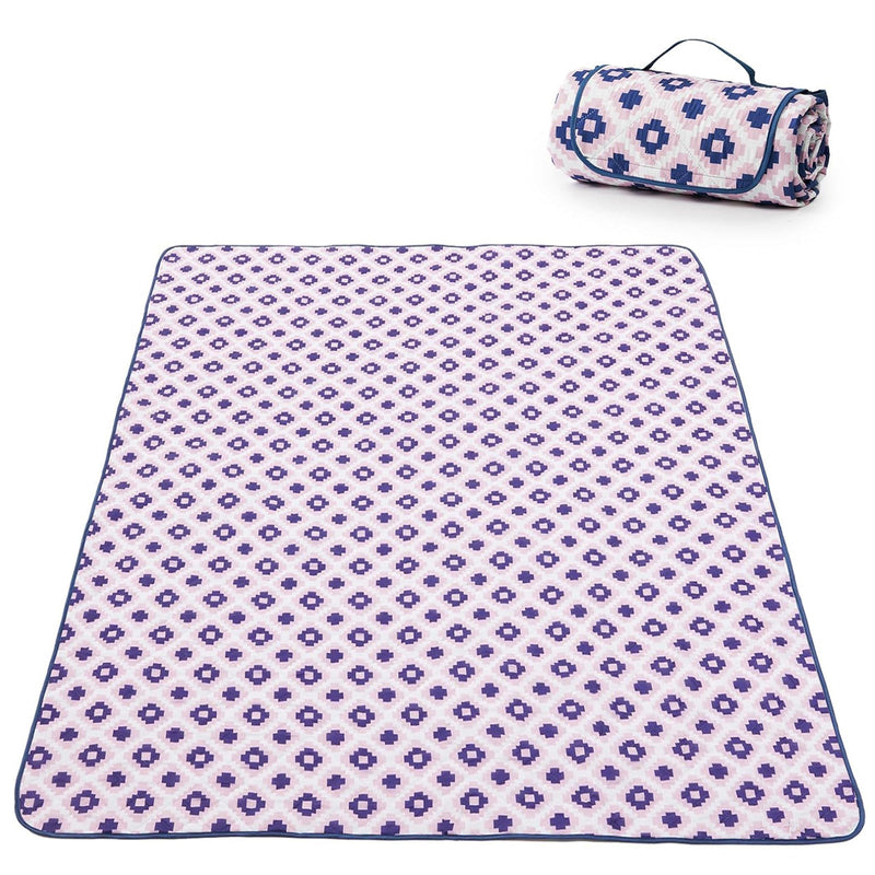 Adivo purple geometric waterproof picnic blanket