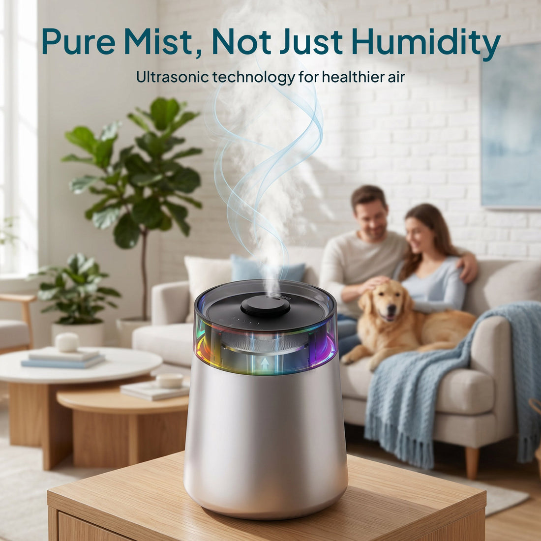Livatro 7L ultrasonic cool mist humidifier in a living-room setting