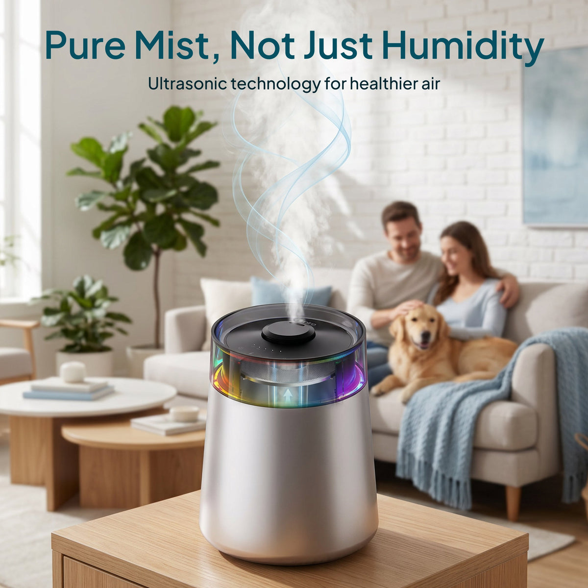 Livatro 7L ultrasonic cool mist humidifier in a living-room setting