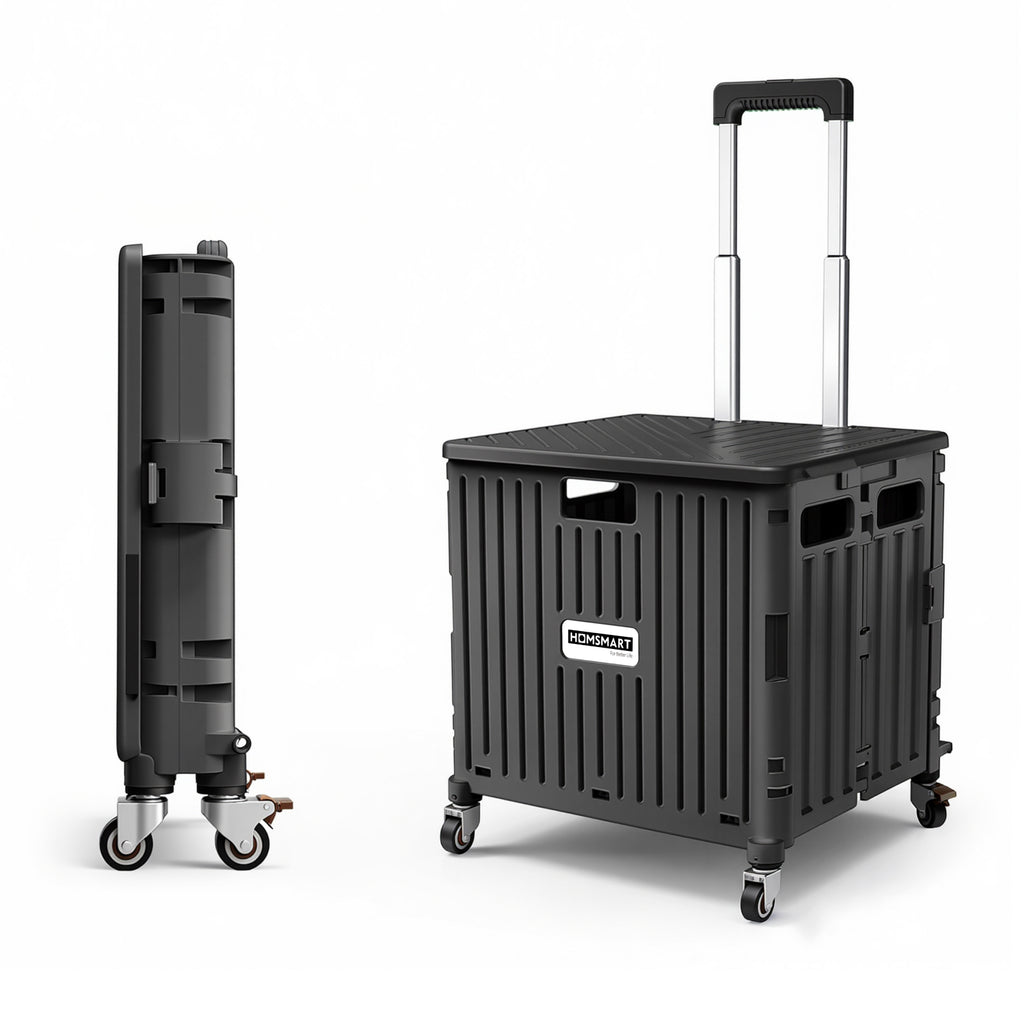 Viviendo 65L foldable shopping trolley cart Black main image