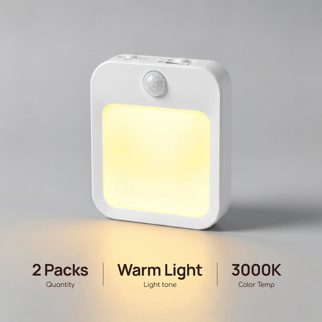 Viviendo motion sensor night lights 2 pack warm light main image