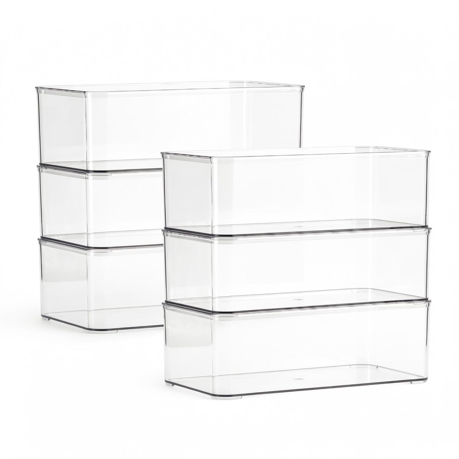 Viviendo clear PET decorative storage boxes 6 pack main image