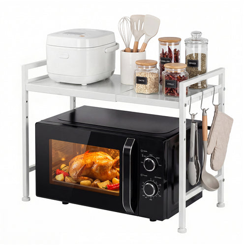 Adivo white 2-tier microwave oven rack