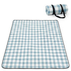 Adivo blue tartan waterproof picnic blanket