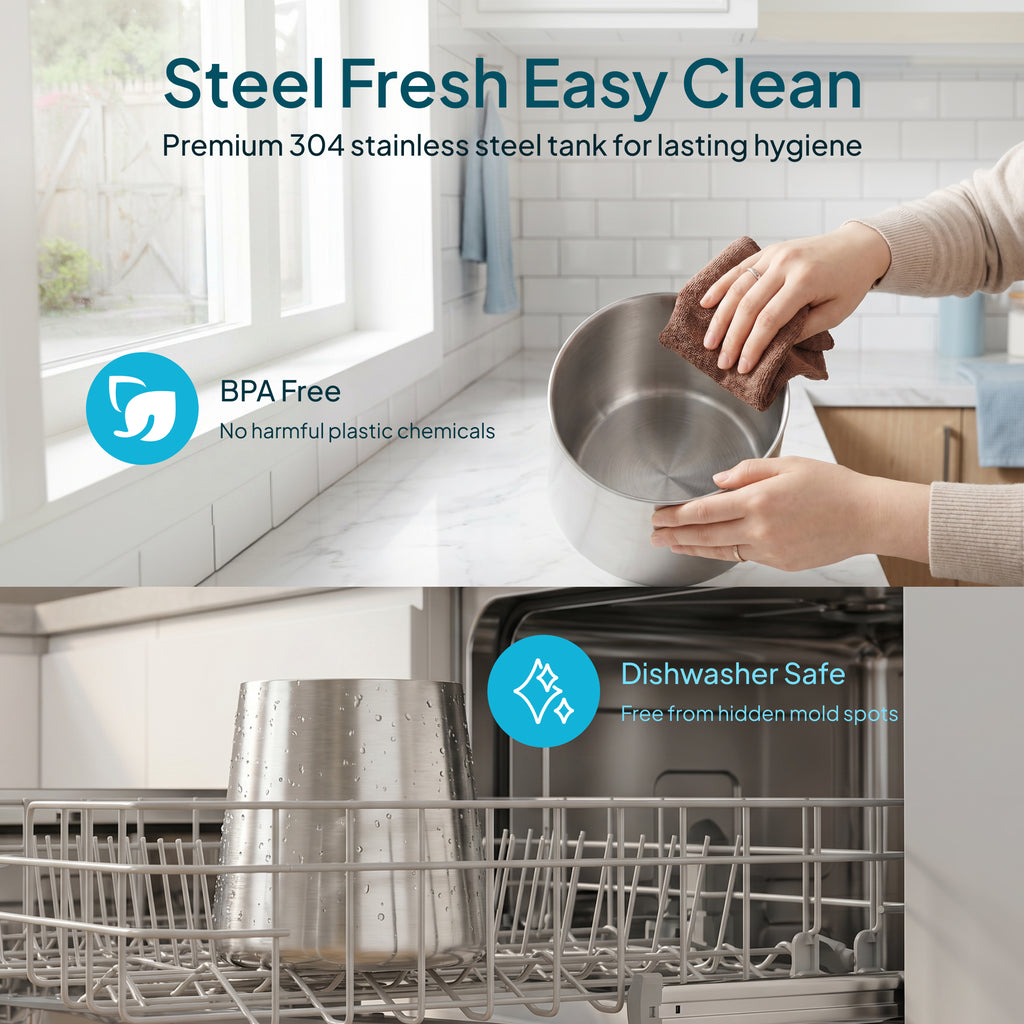 Livatro humidifier stainless steel tank cleaning detail