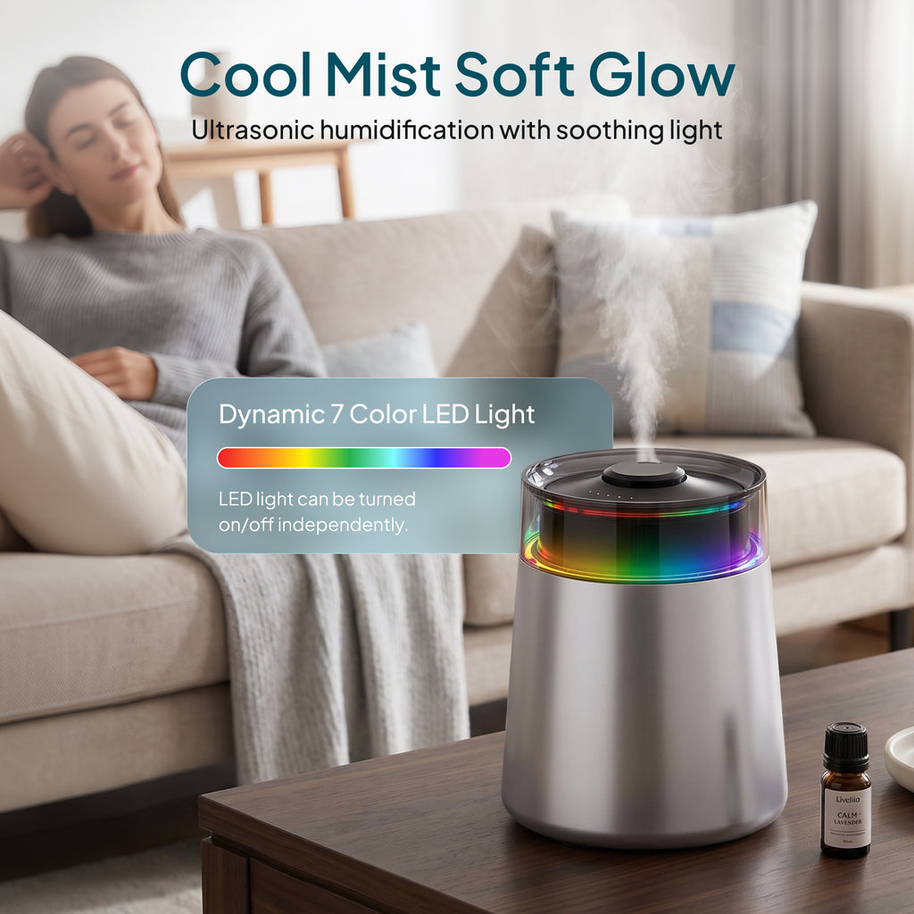 Livatro 7L humidifier soft glow LED light feature