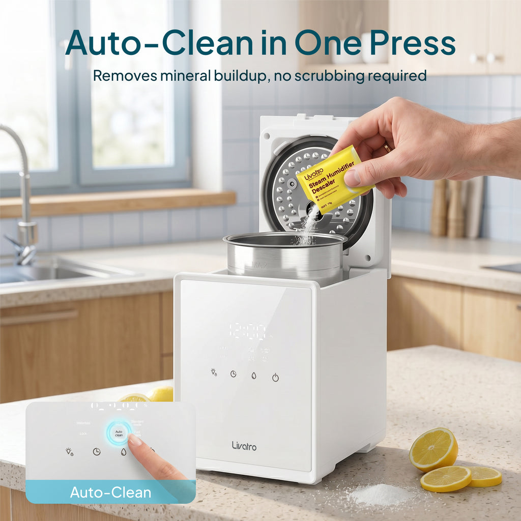 Livatro 3001 humidifier auto-clean maintenance detail