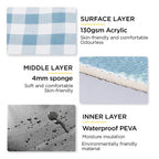 Adivo tartan picnic blanket acrylic sponge and PEVA three-layer construction