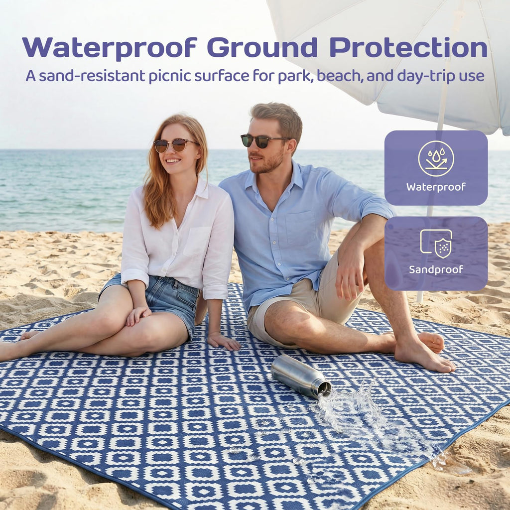 Adivo geometric picnic blanket waterproof ground protection