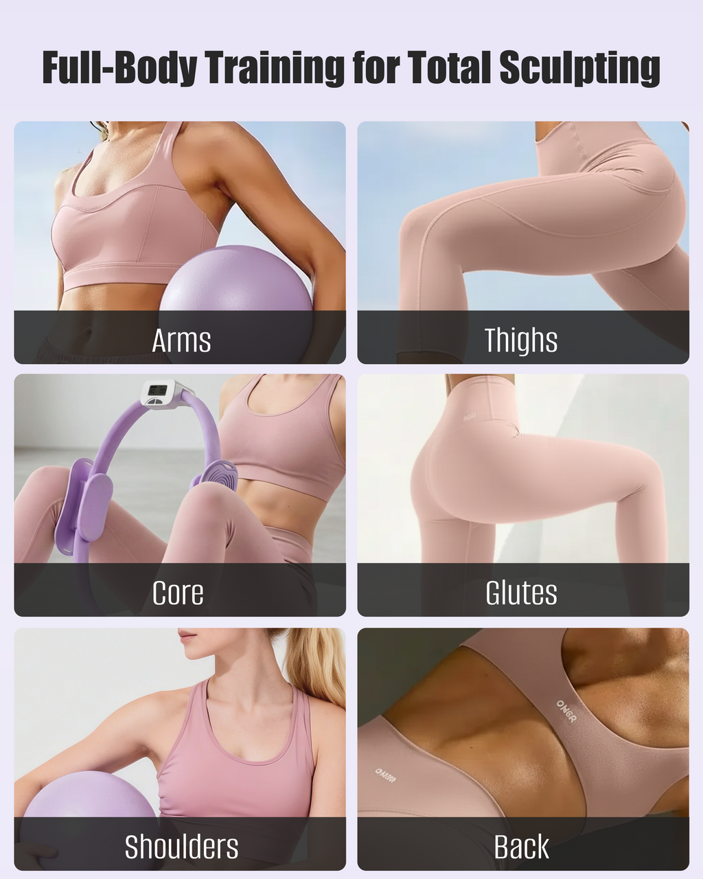 Counting Pilates Ring Set with Adjustable Straps