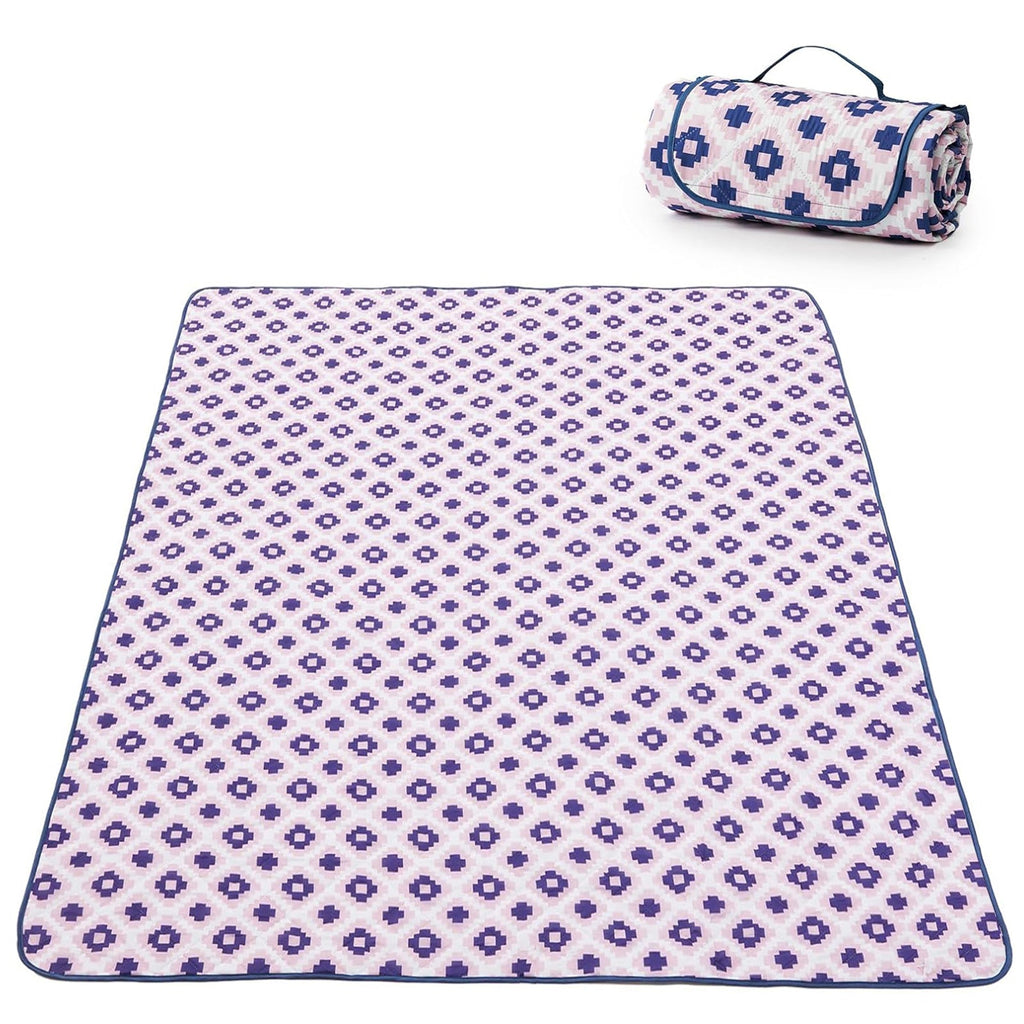 Adivo purple geometric waterproof picnic blanket