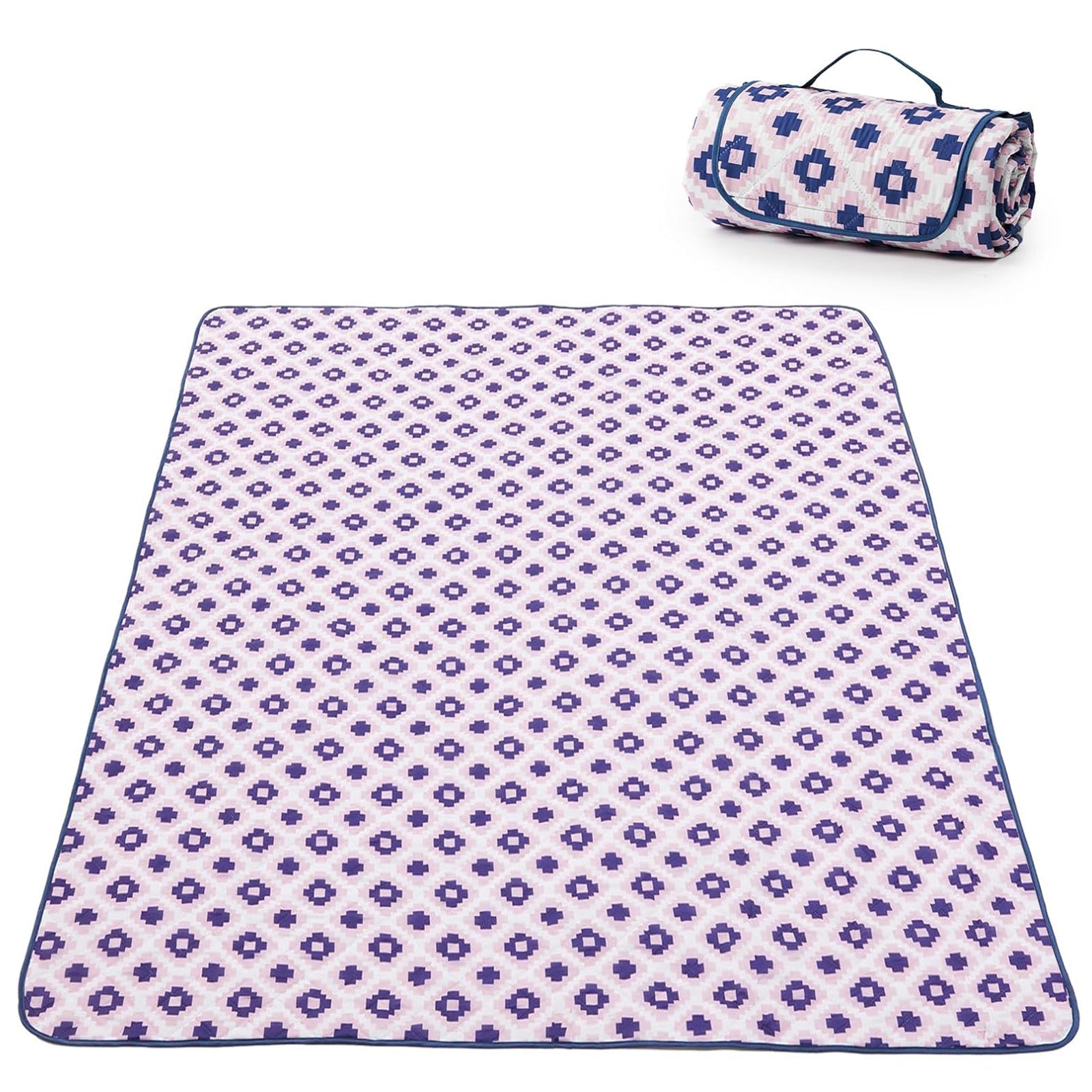 Adivo purple geometric waterproof picnic blanket