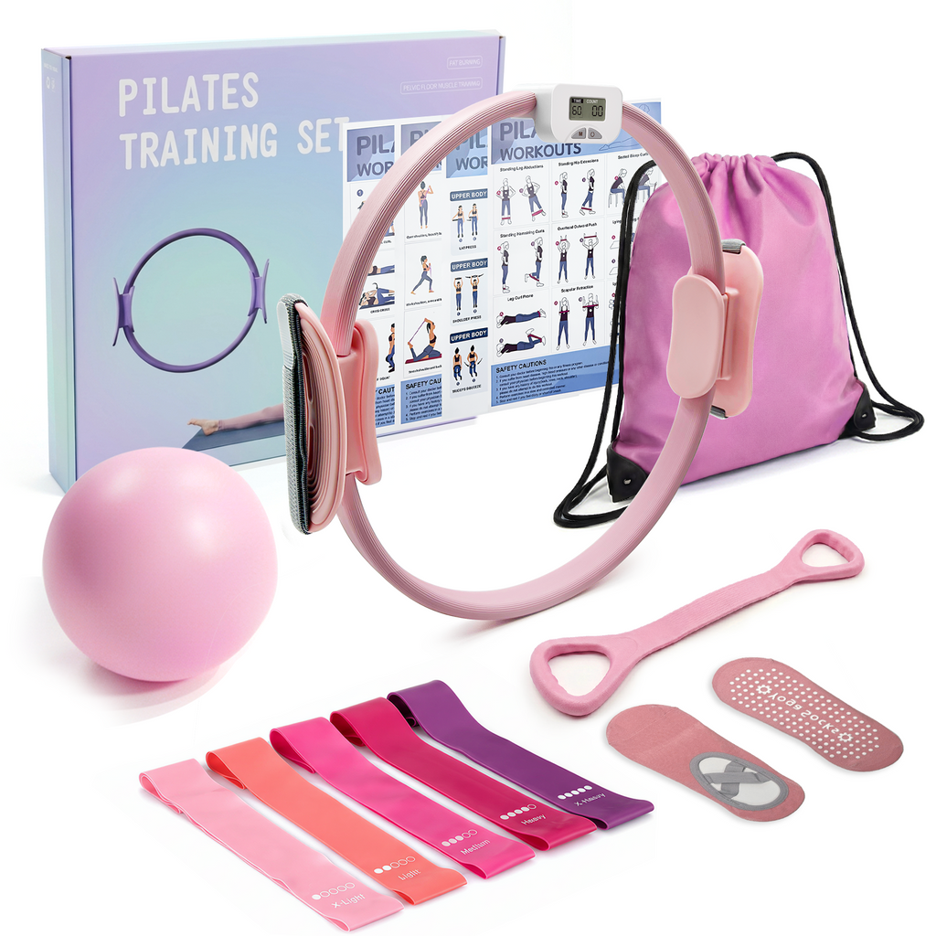 Counting Pilates Ring Set with Adjustable Straps