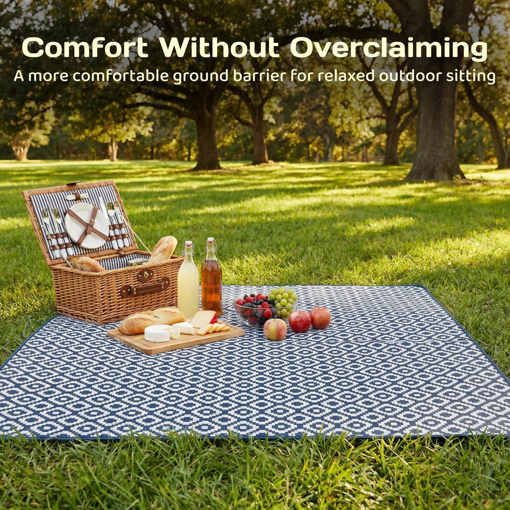 Adivo geometric picnic blanket comfortable outdoor seating