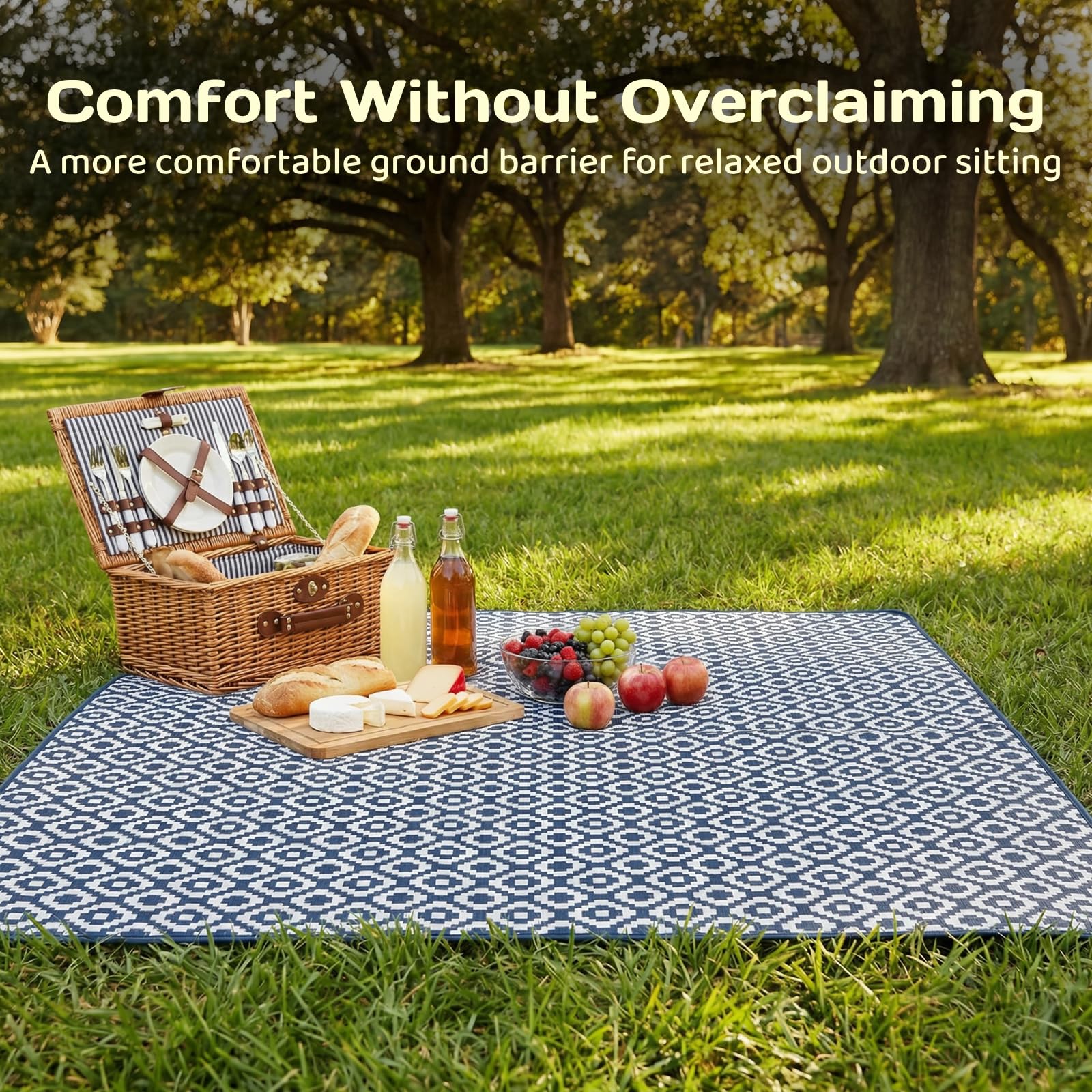 Adivo geometric picnic blanket comfortable outdoor seating