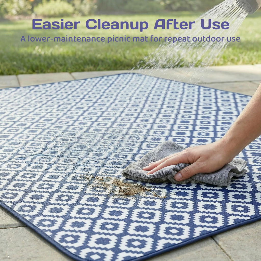 Adivo geometric picnic blanket easy cleanup