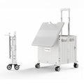 Viviendo 65L Foldable Shopping Trolley Cart - White / Swivel Wheels + Sliding Lid