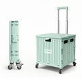 Viviendo 65L Foldable Shopping Trolley Cart - Green / Swivel Wheels